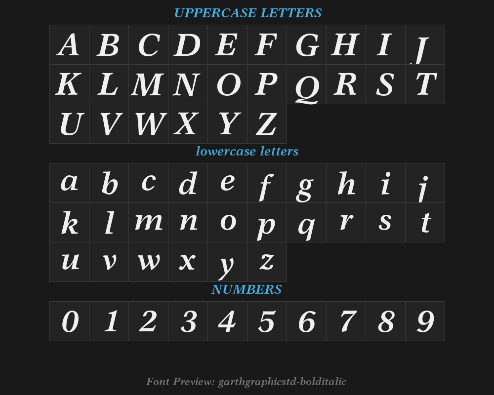 garthgraphicstd-bolditalicPreview