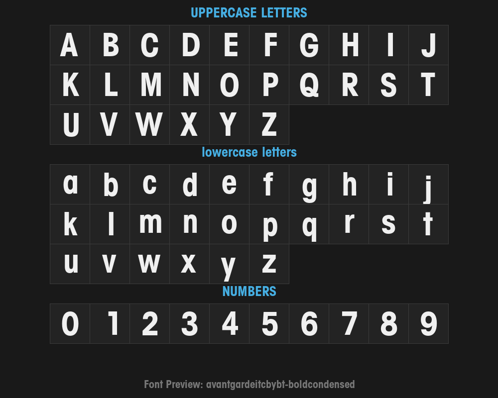 avantgardeitcbybt-boldcondensedPreview
