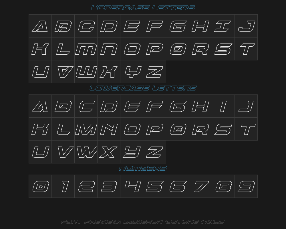 dameron-outline-italicPreview
