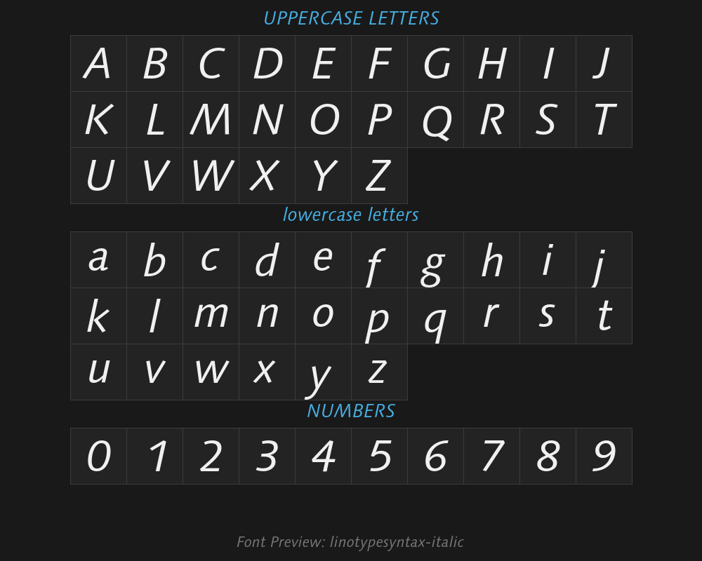 linotypesyntax-italicPreview