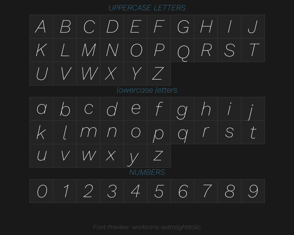 worksans-extralightitalicPreview