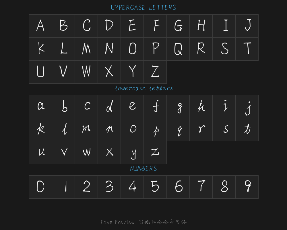 Chen Xiaojiang Haha Handwritten typePreview