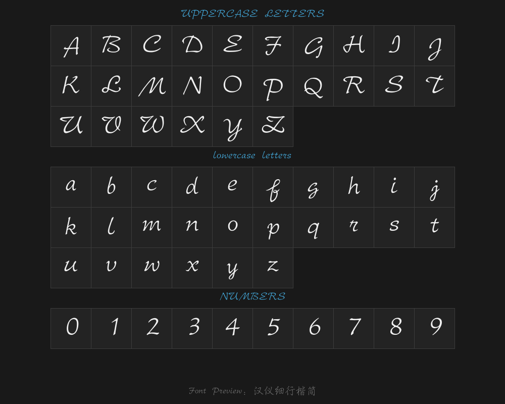 "Hanyi Fine Running Script Simple.ttfPreview