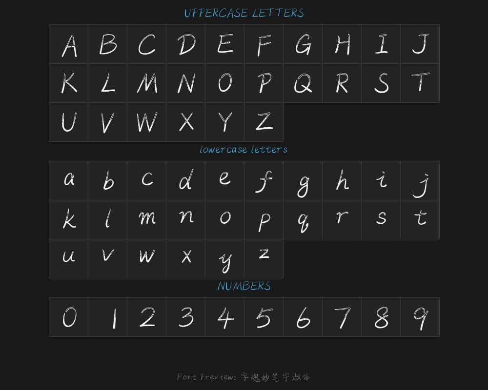 "Zi Hun Miao Bi Yu Shu type.ttfPreview
