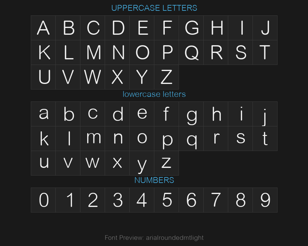 arialroundedmtlightPreview