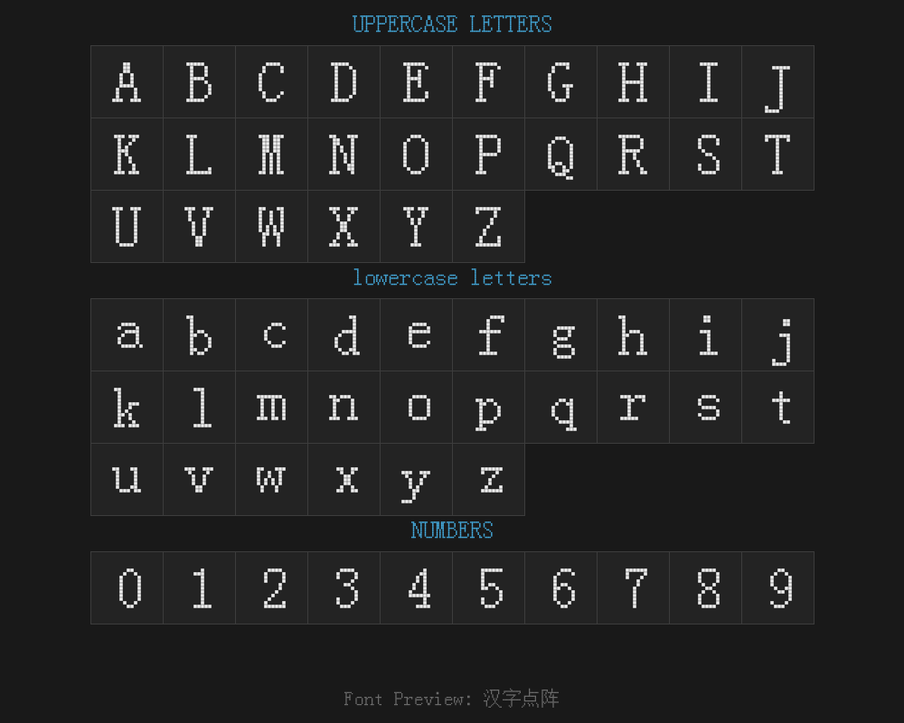 Chinese character dot matrix 16Preview