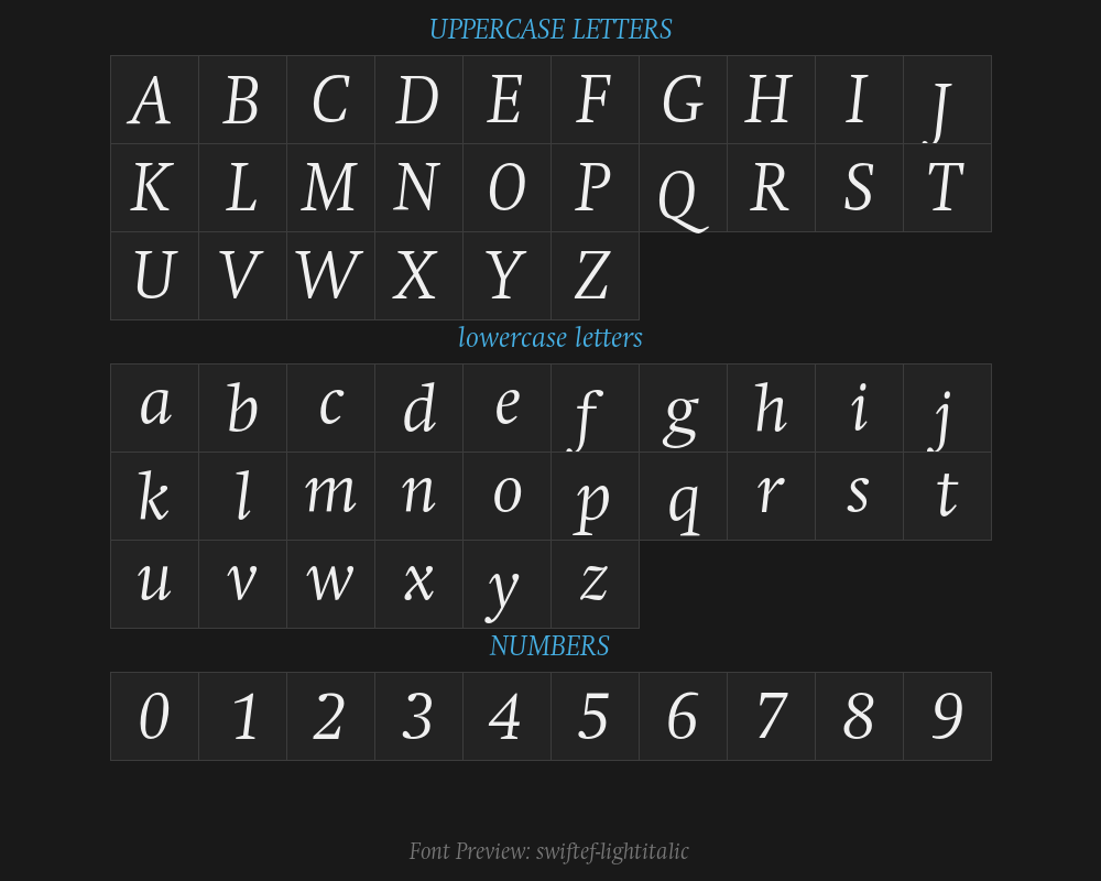swiftef-lightitalicPreview