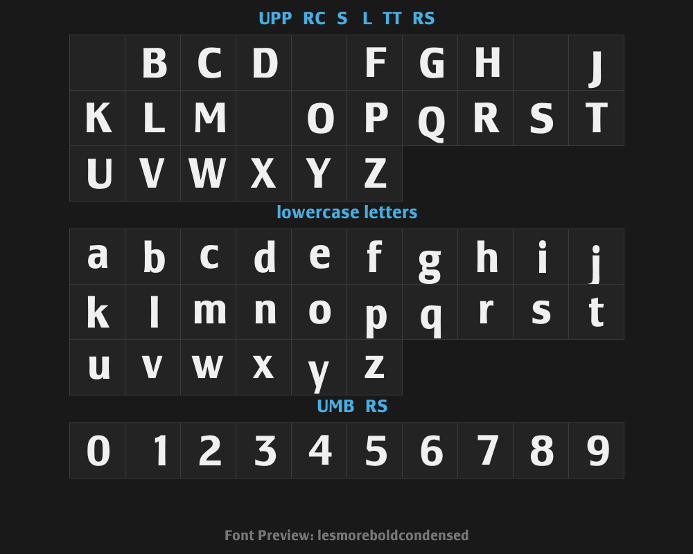 lesmoreboldcondensedPreview