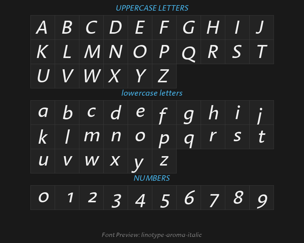 linotype-aroma-italicPreview