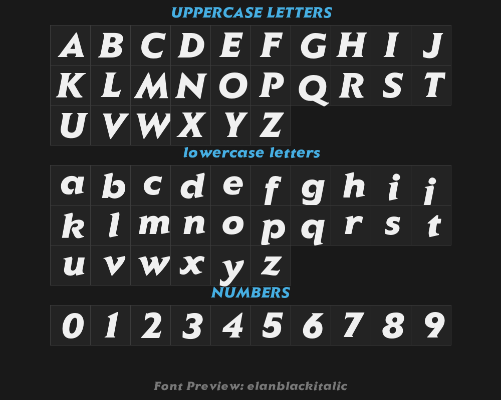 elanblackitalicPreview