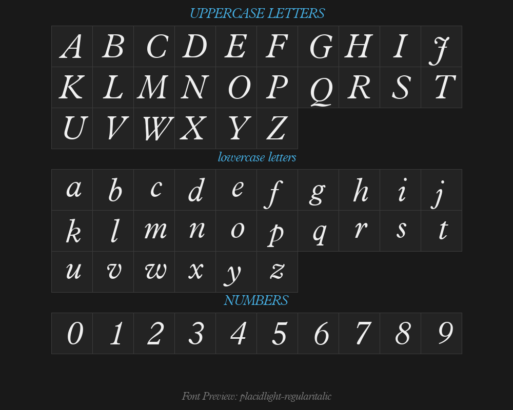 placidlight-regularitalicPreview image