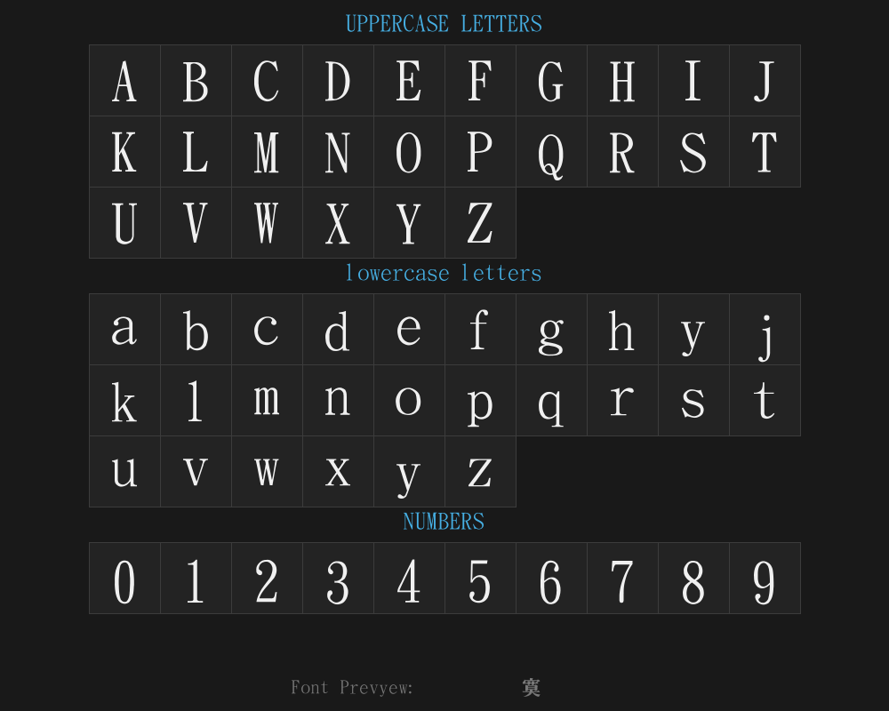Jinmei Special Ming typePreview
