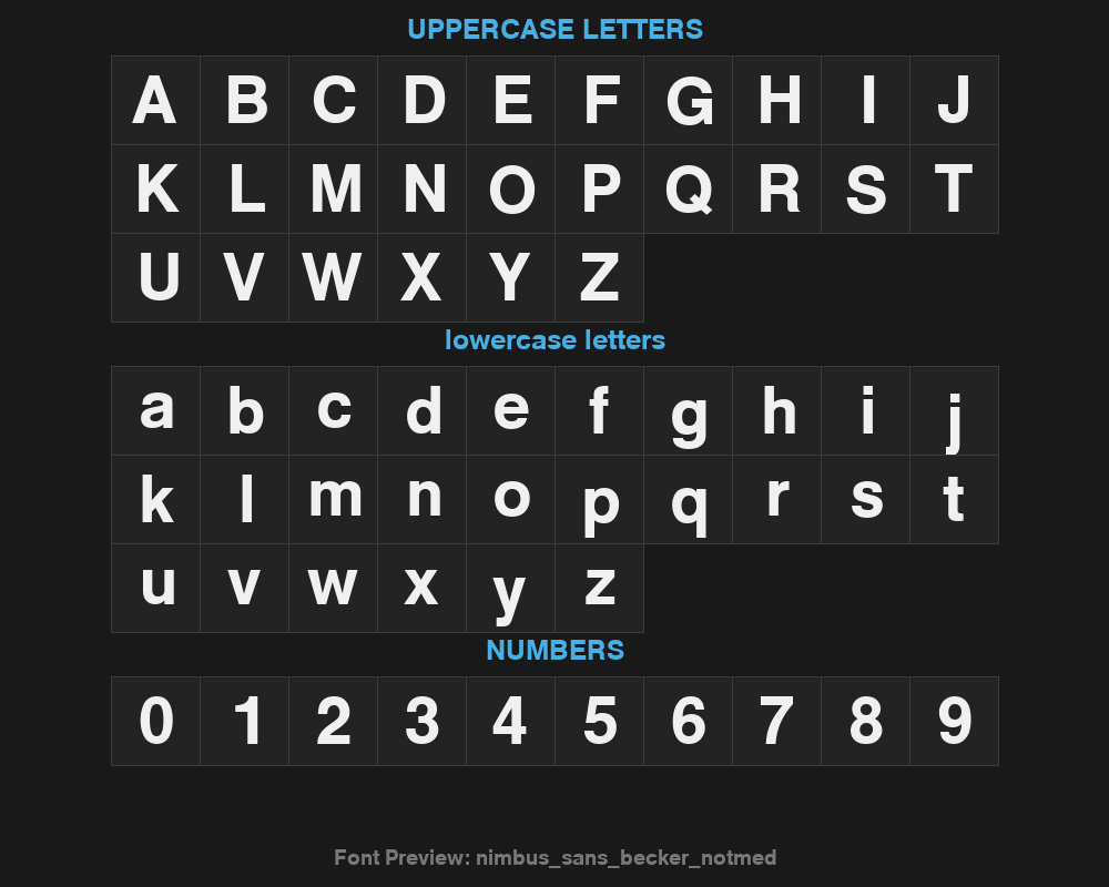 nimbus_sans_becker_no5tmedPreview