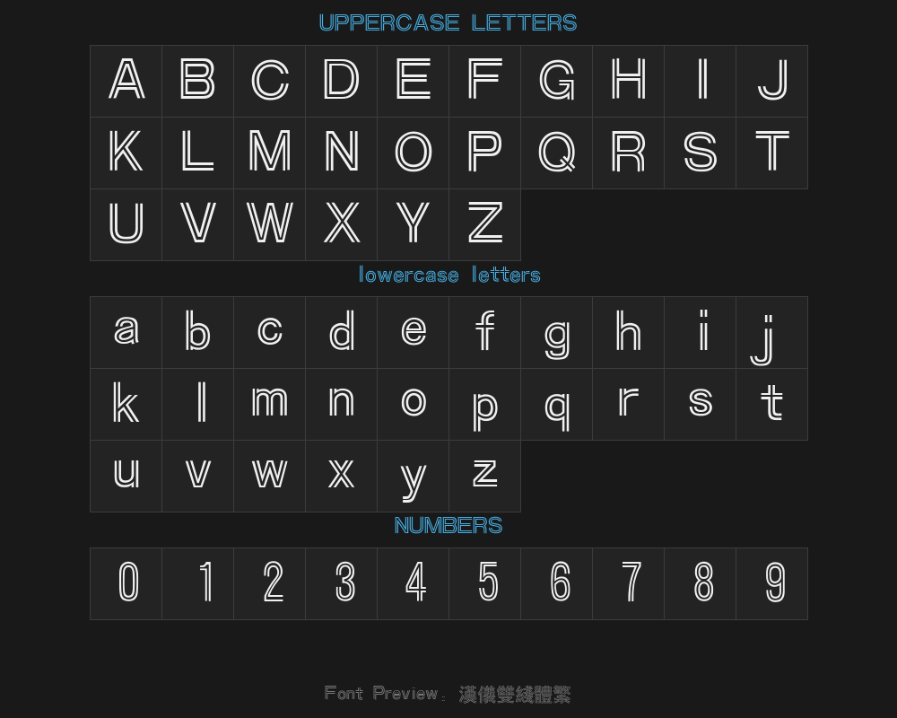 Hanyi Double-line typeface FanPreview