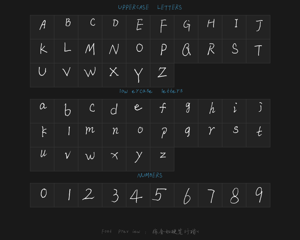 Xu Jinru Hard Pen Running Regular Script XPreview
