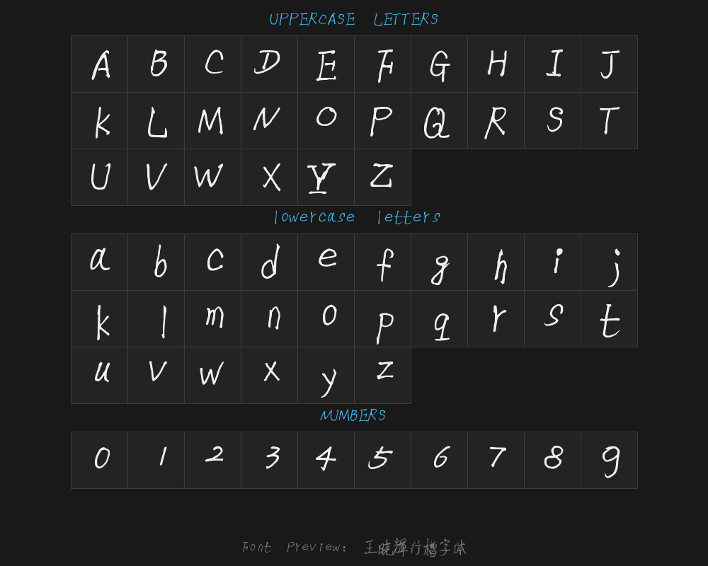 Wang Xiaohui's running and regular script typePreview