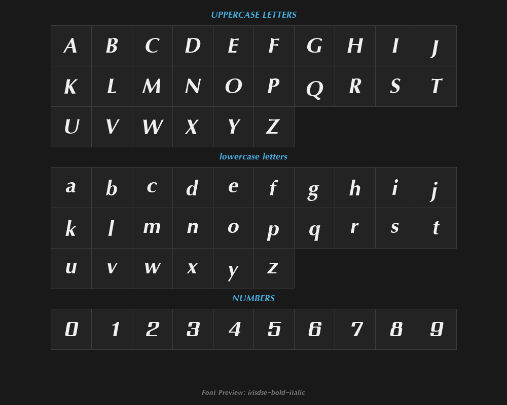 irisdse-bold-italicPreview