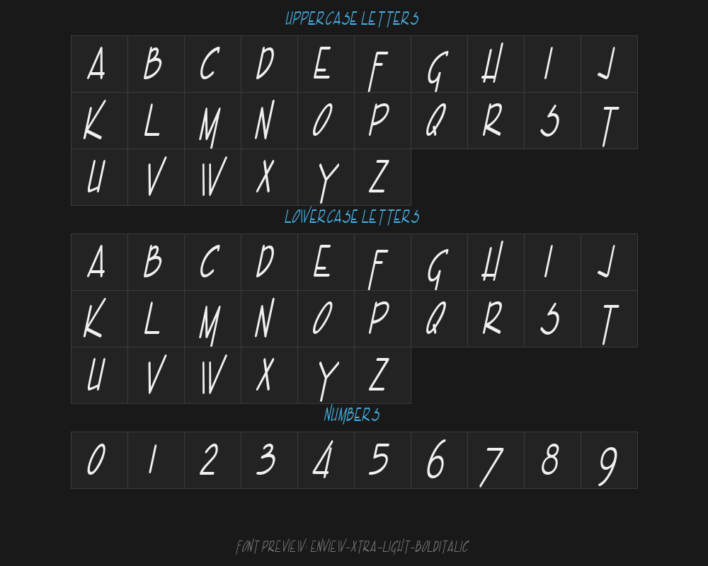 enview-xtra-light-bolditalicPreview