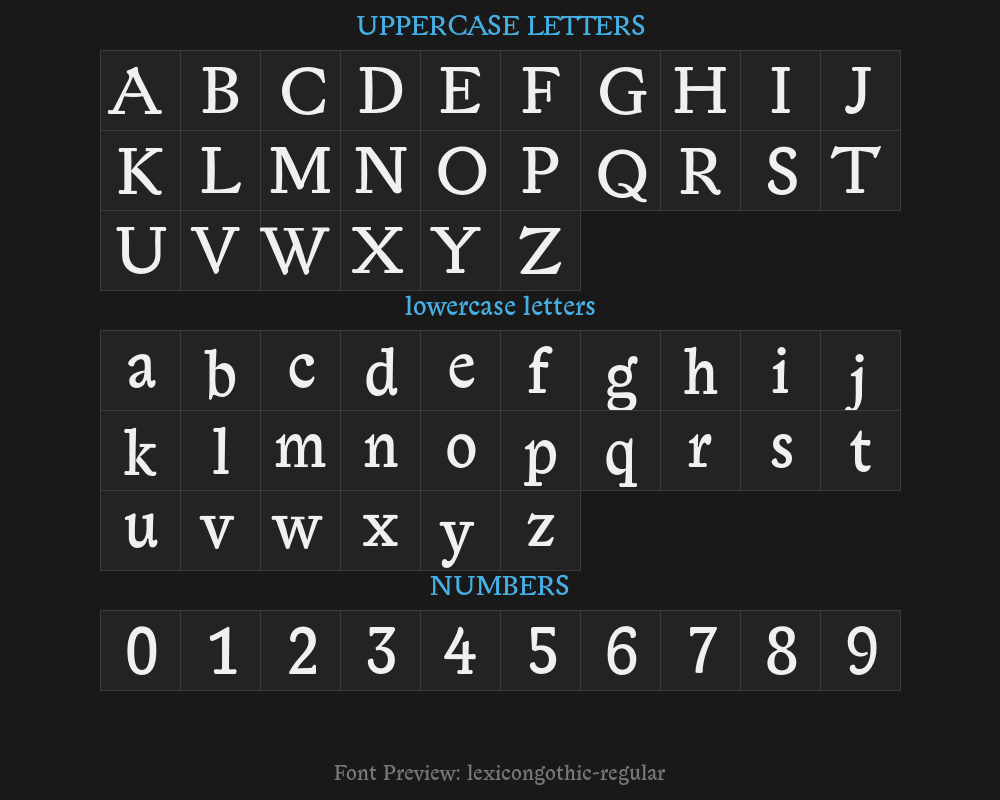 lexicongothic-regularプレビュー