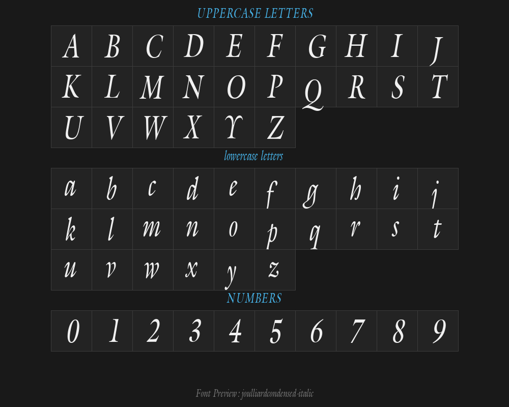joulliardcondensed-italicPreview