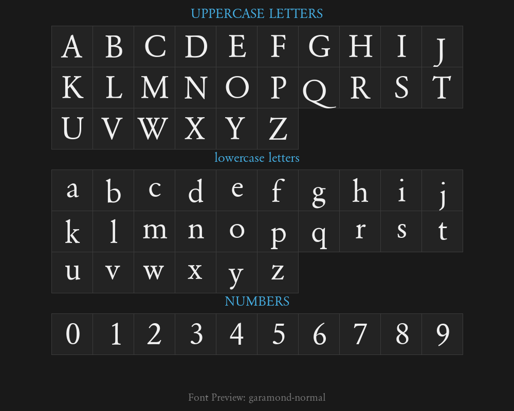 garamond-normalPreview