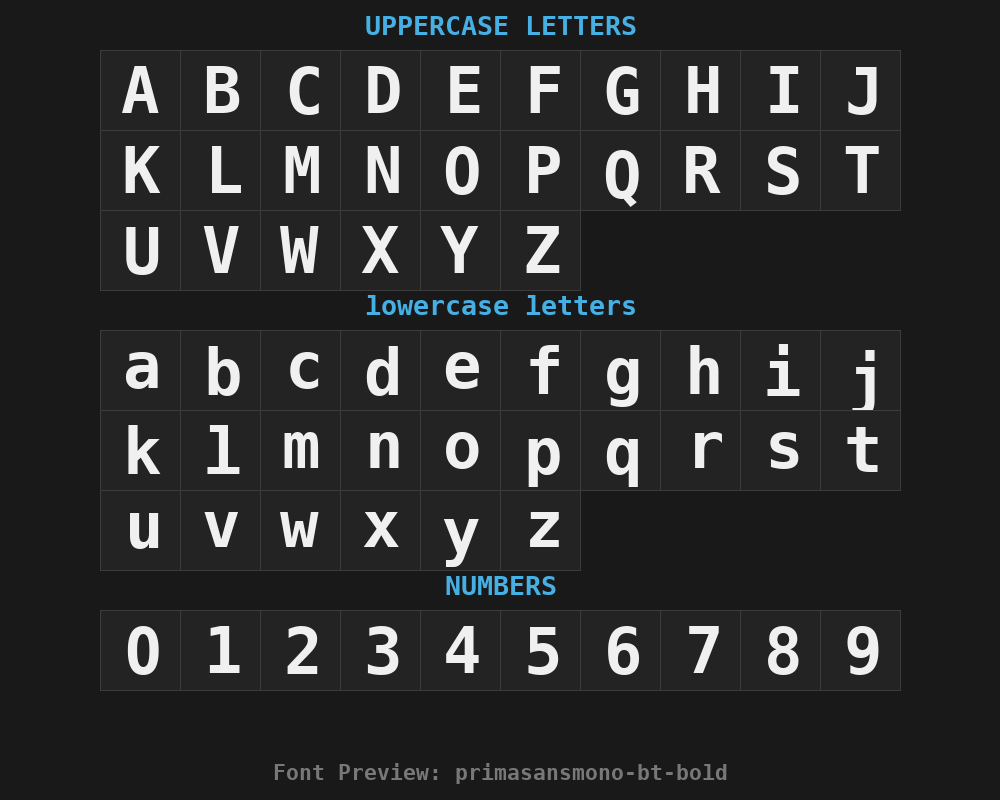 primasansmono-bt-boldPreview