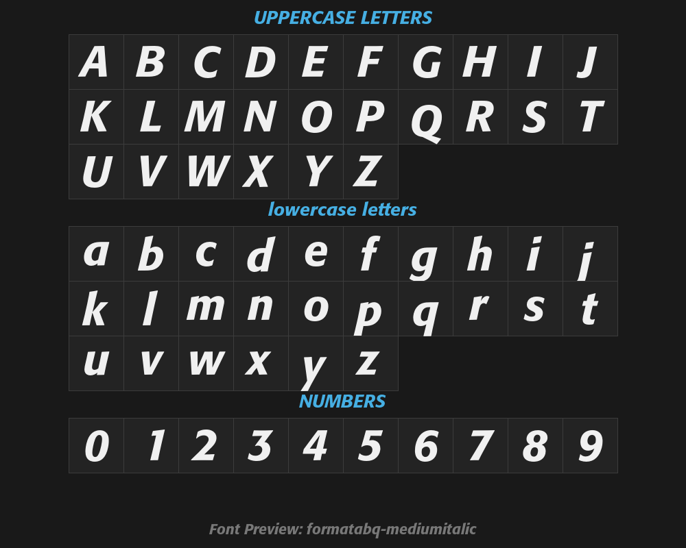 formatabq-mediumitalicPreview