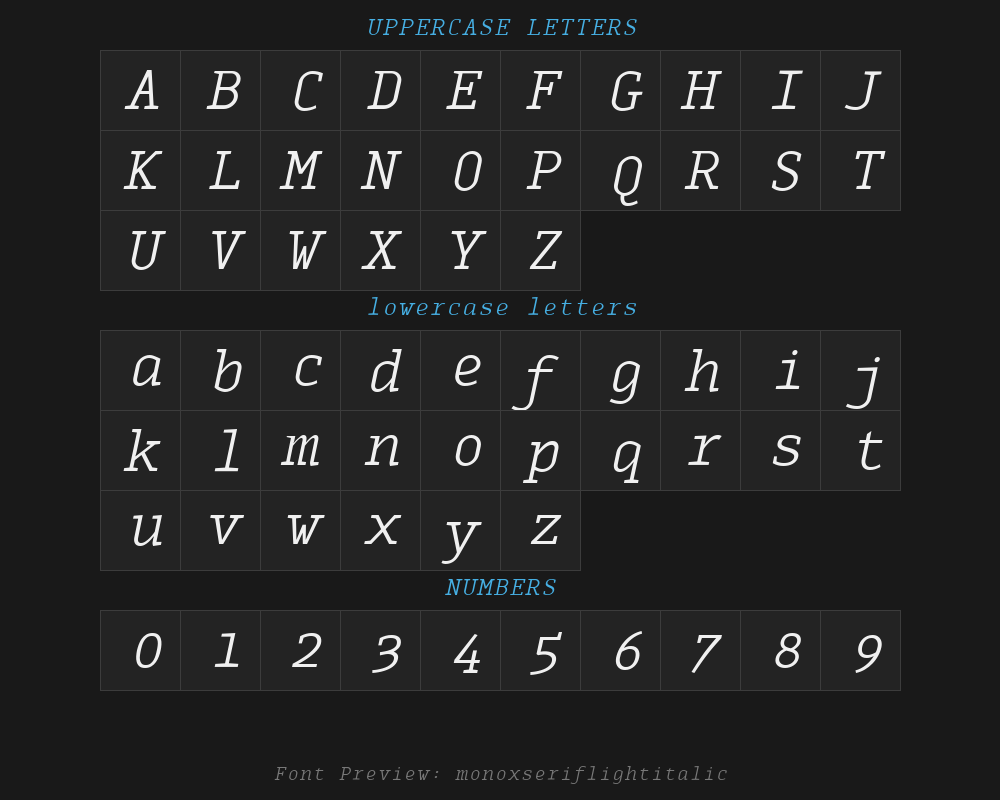 monoxseriflightitalicPreview