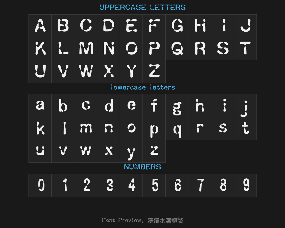 Hanyi waterdrop TypePreview
