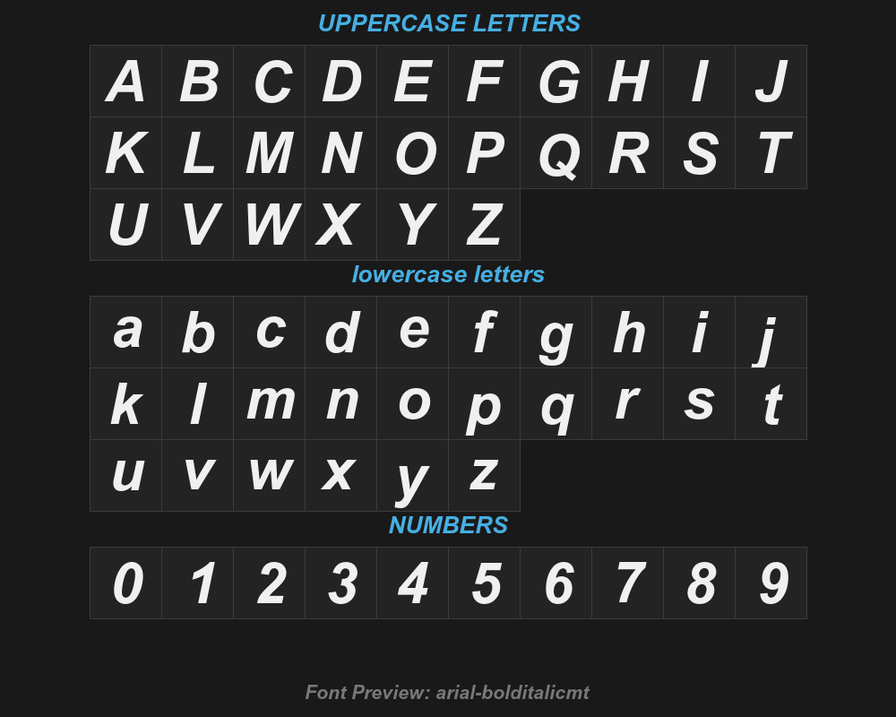 arial-bolditalicmtPreview