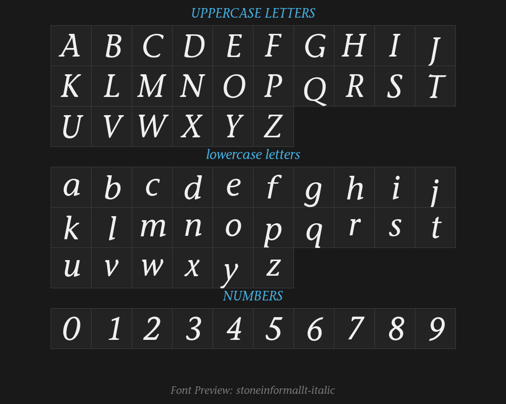 stoneinformallt-italicPreview