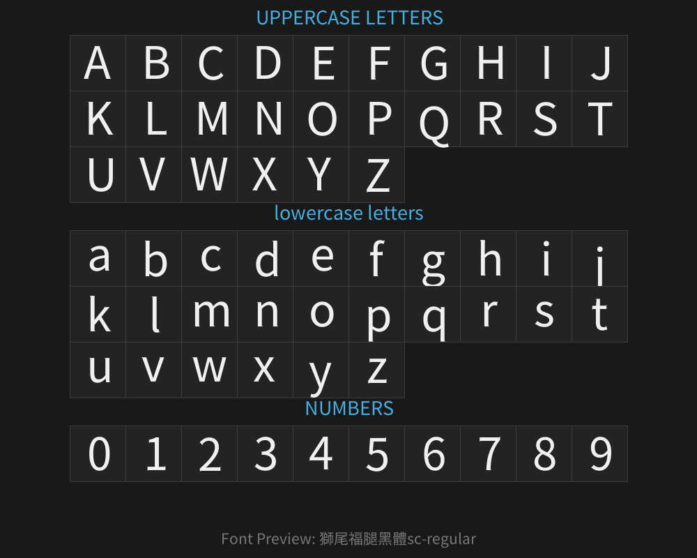 Lion-tailed Lucky Leg Black typeface sc-regularPreview