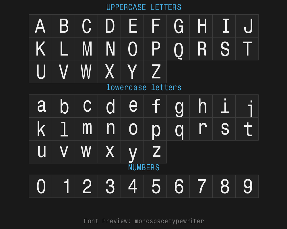 monospacetypewriterPreview