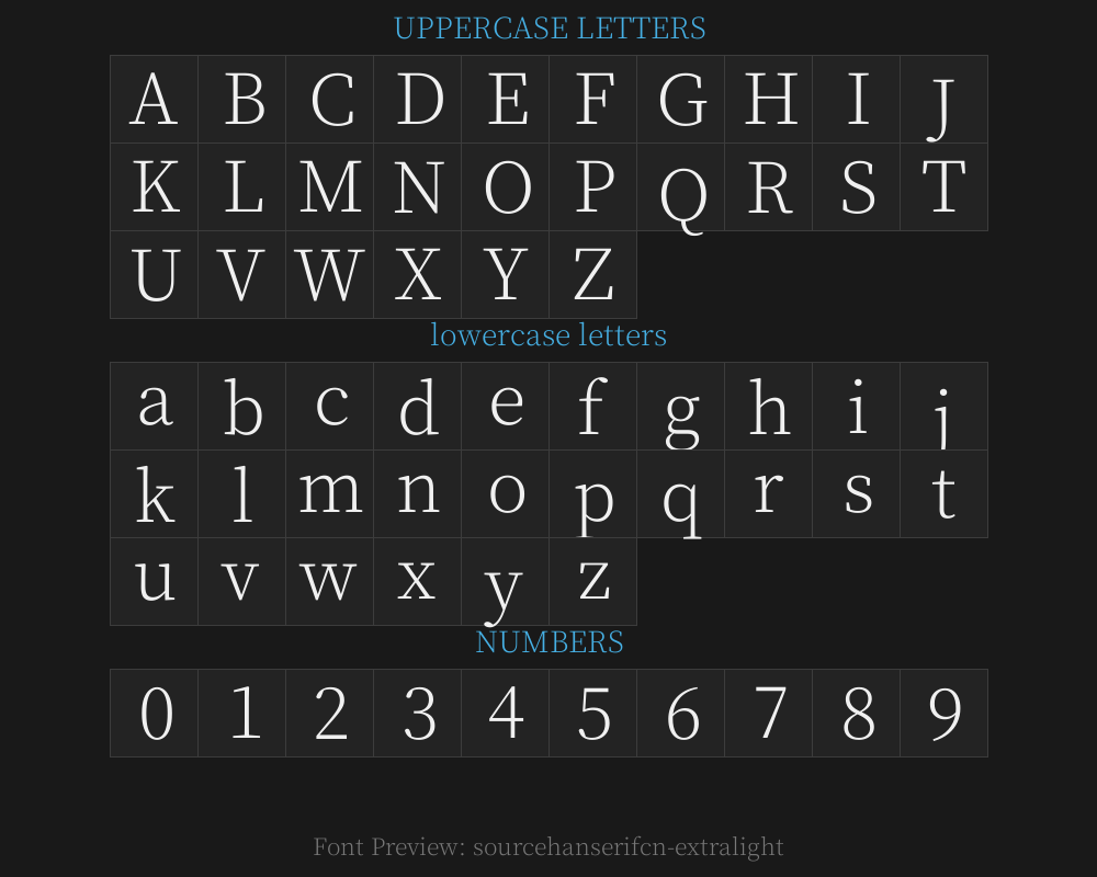 sourcehanserifcn-extralightPreview