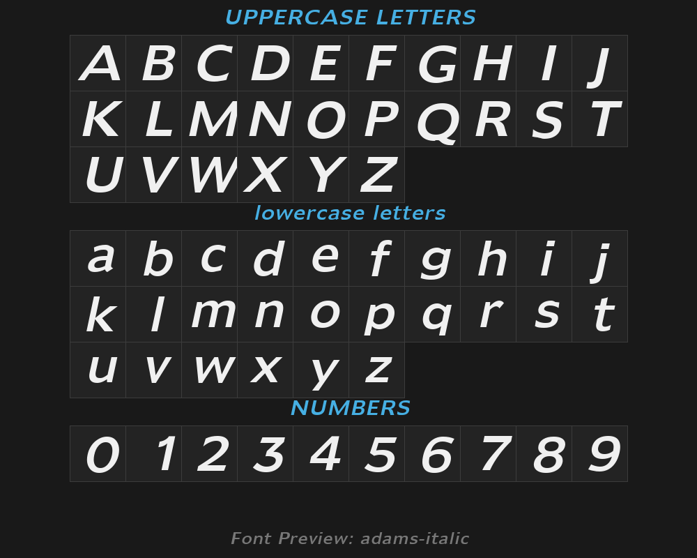 adams-italicPreview