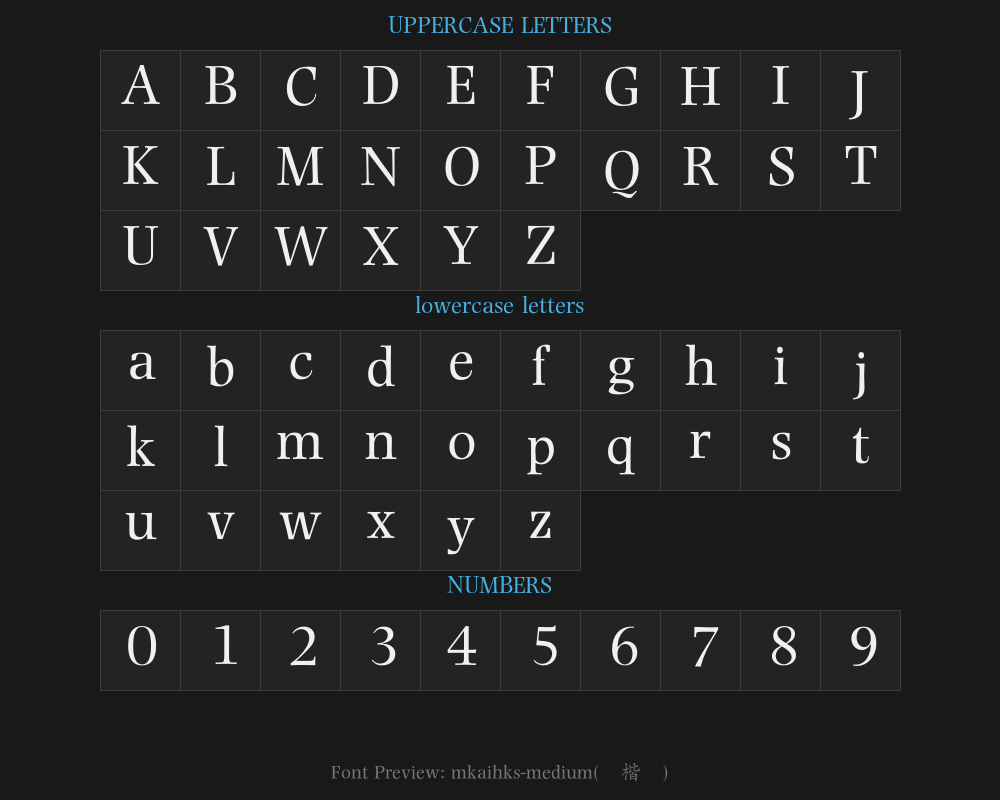 mkaihks-medium(simplified regular script)Preview