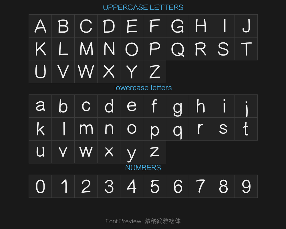 Monna Jian Ya PI typePreview