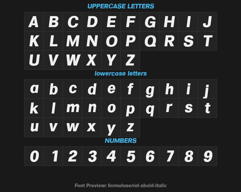 formulaserial-xbold-italicPreview