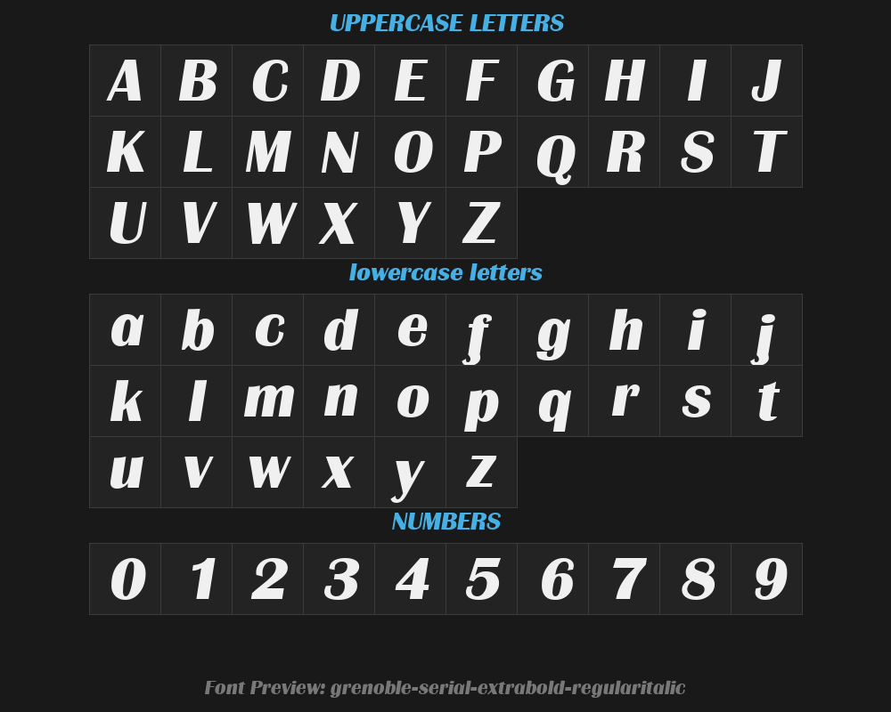 grenoble-serial-extrabold-regularitalicPreview