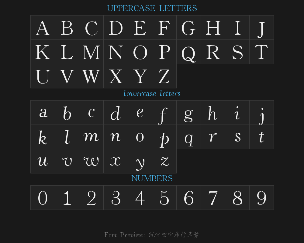 Rui Zi Yun Font Library: Running and Cursive FansPreview