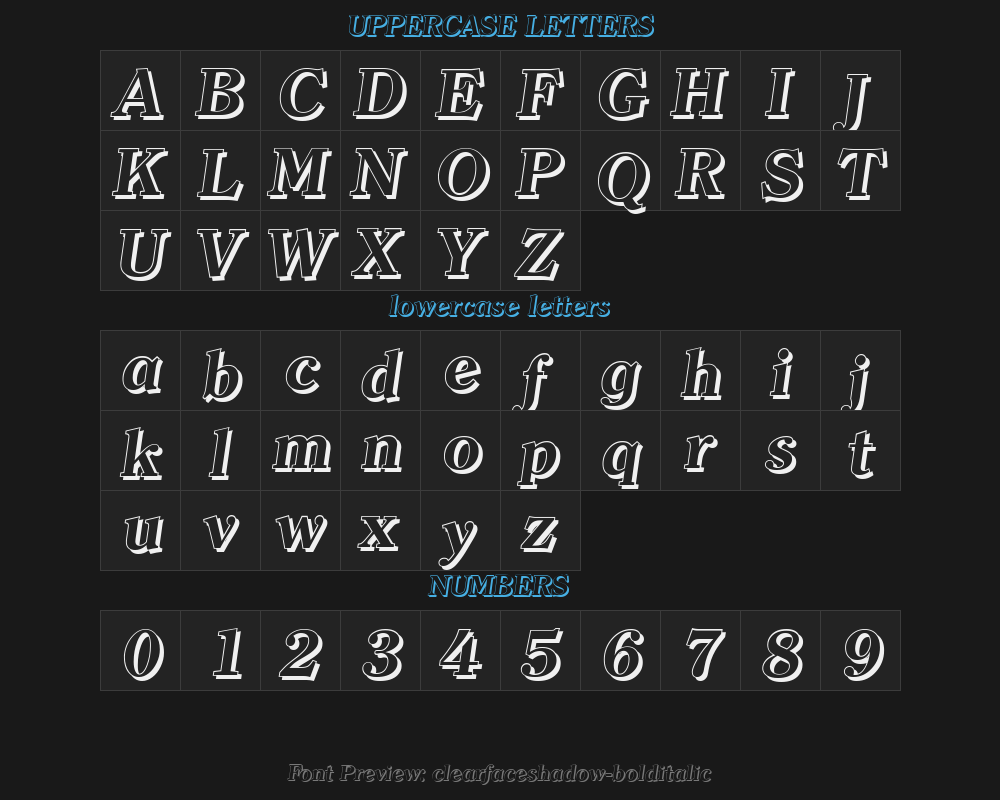 clearfaceshadow-bolditalicPreview