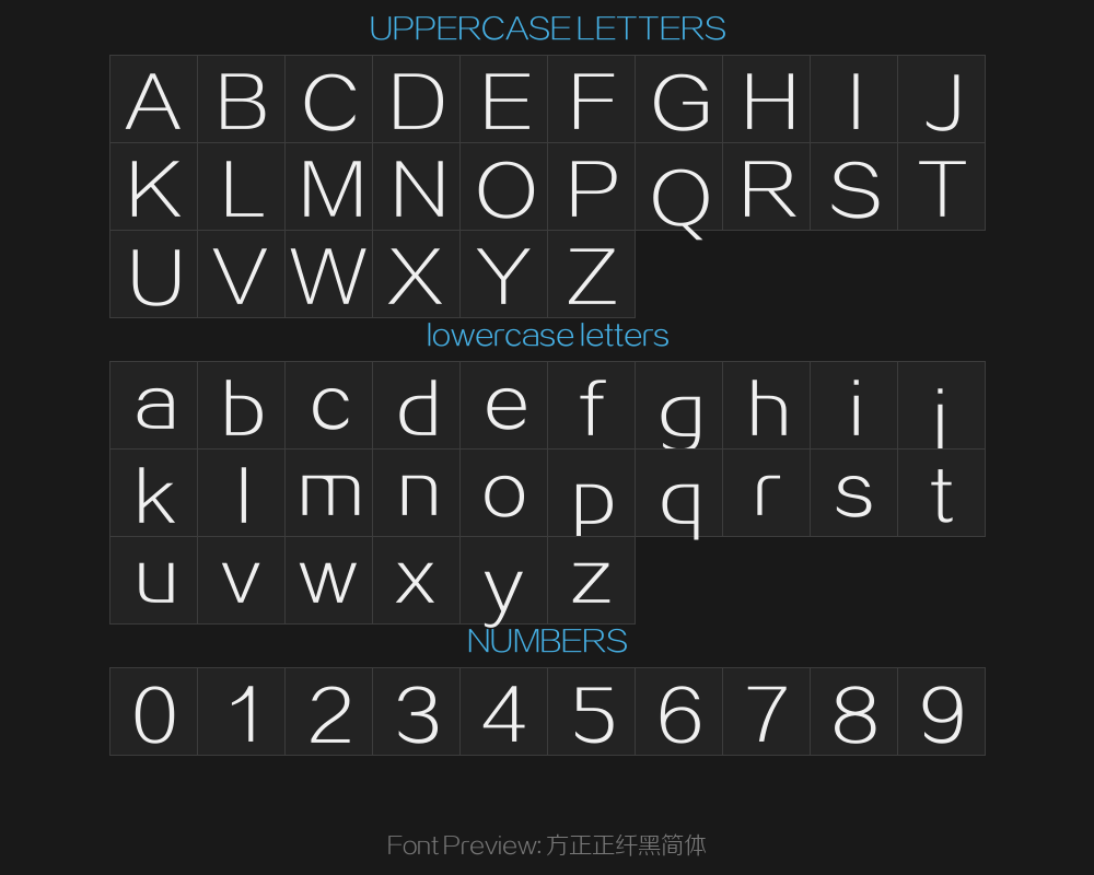 Fangzheng Zhengxian Black Simplified typePreview