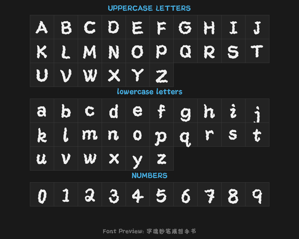 " "字 妙笔" was written by Qi Zhe.ttfPreview