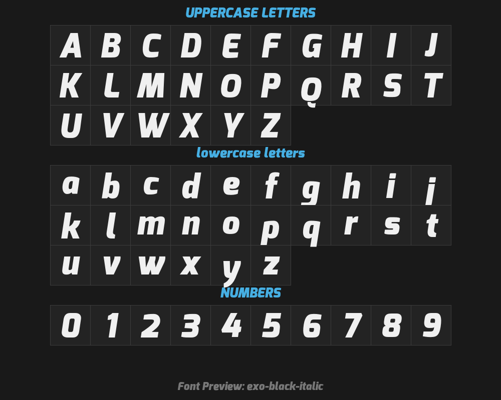 exo-black-italicPreview
