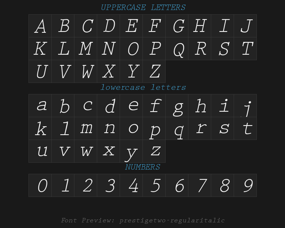 prestigetwo-regularitalicPreview
