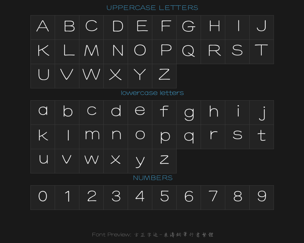 Fangzheng Handwriting - Zhu Tao Pen Running Script Traditional TypePreview