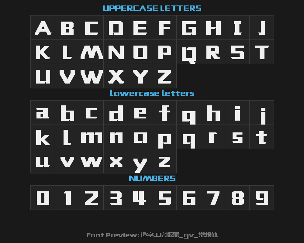 Zaozi Gongfang Edition Black _g0v1_ Regular typePreview