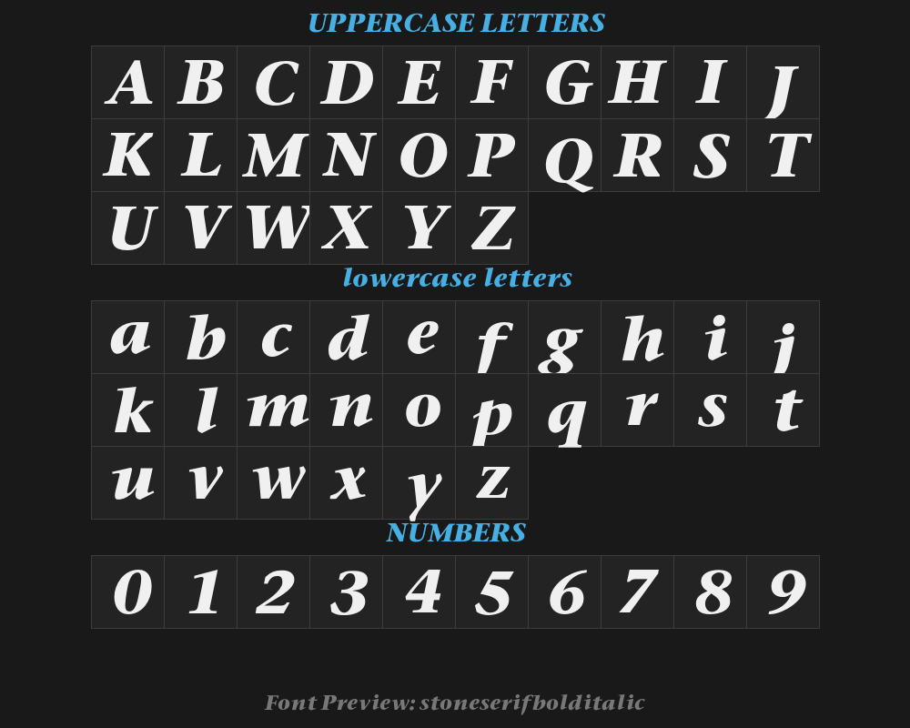 stoneserifbolditalicPreview