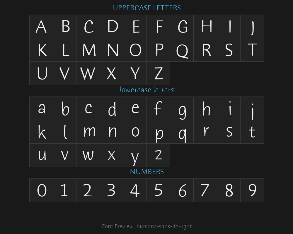 humana-sans-itc-lightPreview