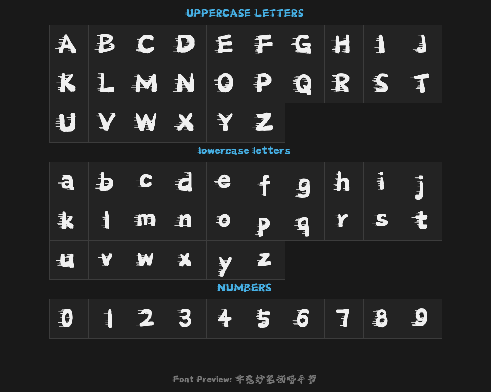 " "字 妙笔扬略Hand Script.ttfPreview
